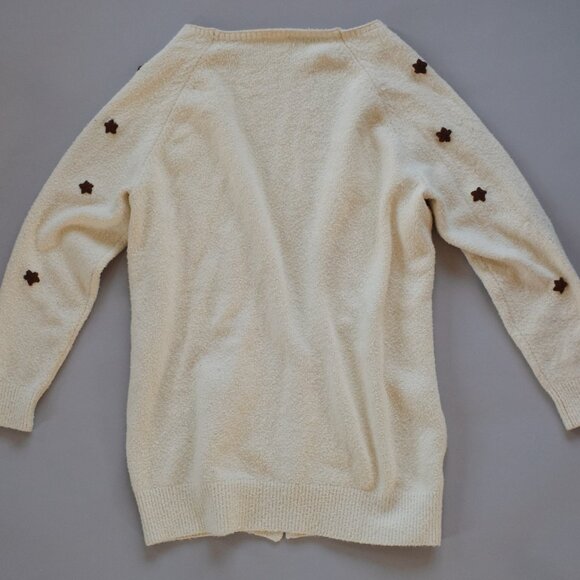 RYLEE + CRU STAR CARDIGAN IN CREAM AND BROWN - Picture 2 of 9